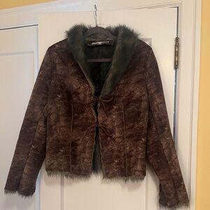Elegant Brown Faux Fur Teddy Jacket